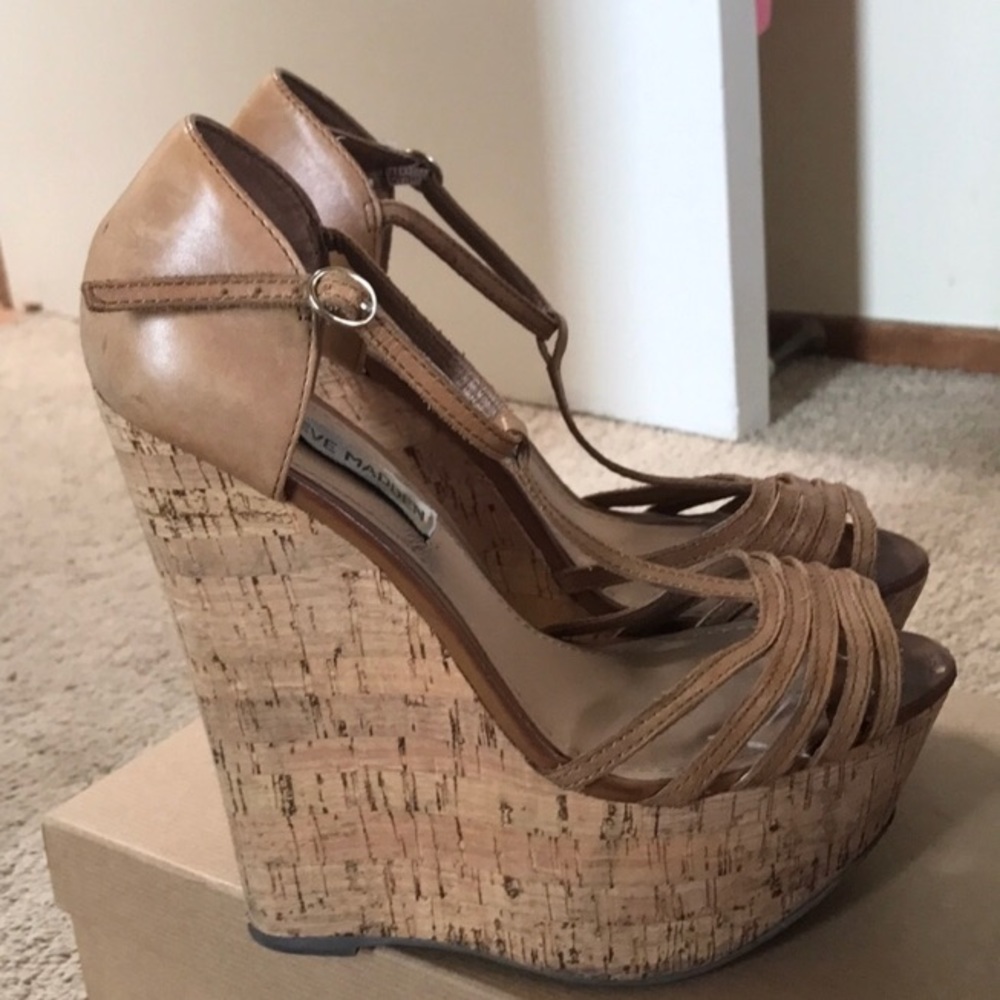 Steve Madden wedges cork